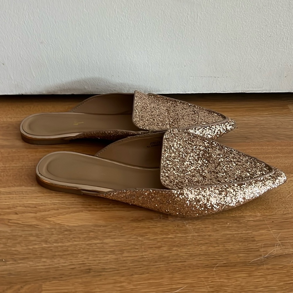 Lulu’s Rose Gold Sparkle Slides